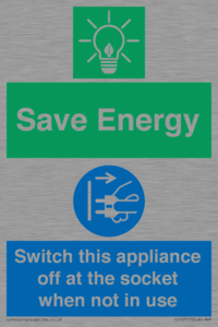Save Energy, Switch this appliance off at the socket when not in use